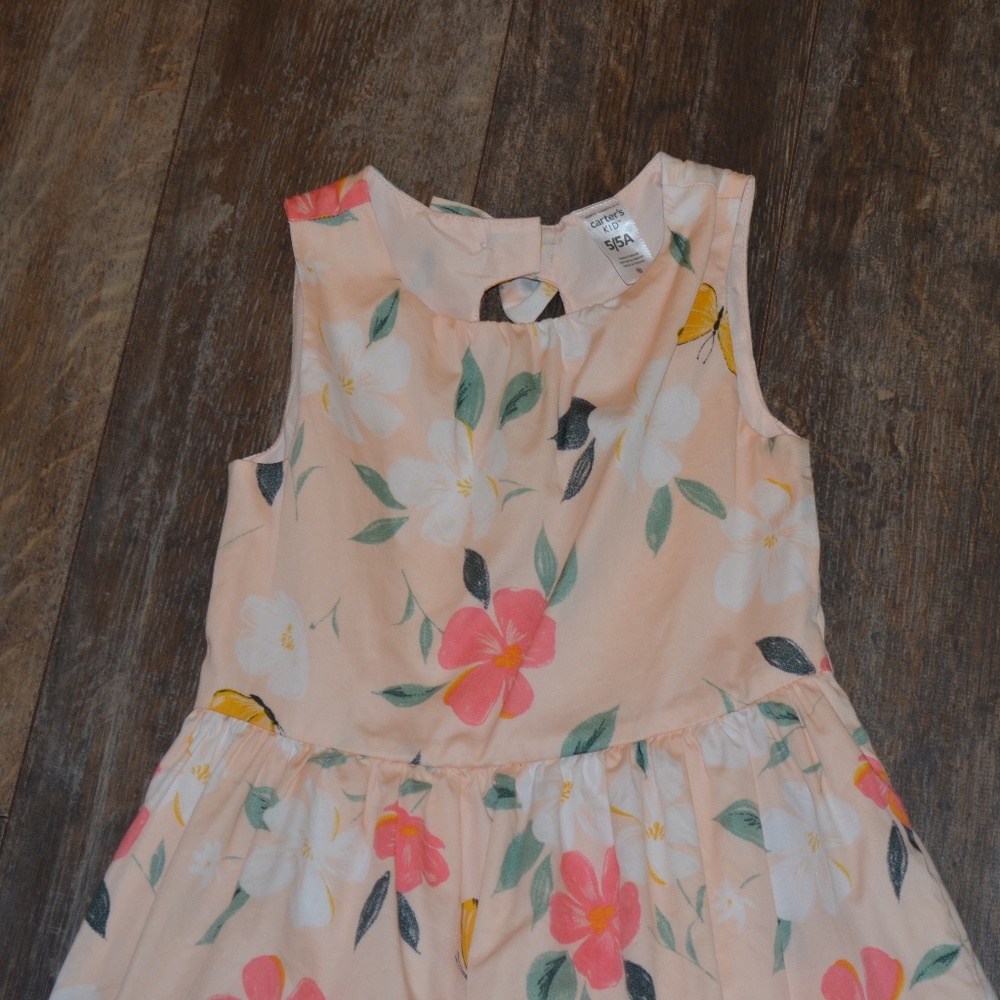 Carter's Peach Dress w/Buttflies - Picture 3 of 7